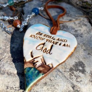 MountainBelleDesigns EO Diffuser Heart Stone Necklace Handmade by Me in Montana