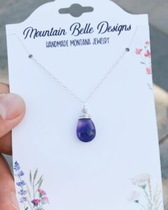MountainBelleDesigns Sterling Silver Amethyst Briolette Necklace Handmade by Me in Montana