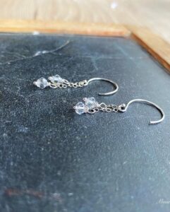 MountainBelleDesigns Sterling Silver Glass Crystal Earrings Dainty Handmade by Me