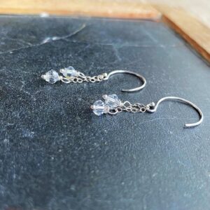 MountainBelleDesigns Sterling Silver Glass Crystal Earrings Dainty Handmade by Me