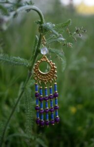 MountainBelleDesigns Gold and Purple Chandelier Earrings